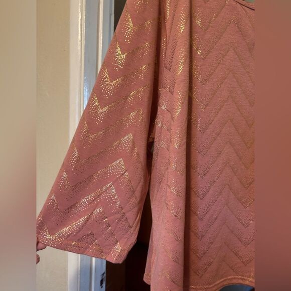 NWT New Look Pink and Gold One Shoulder Blouse - Picture 14 of 15